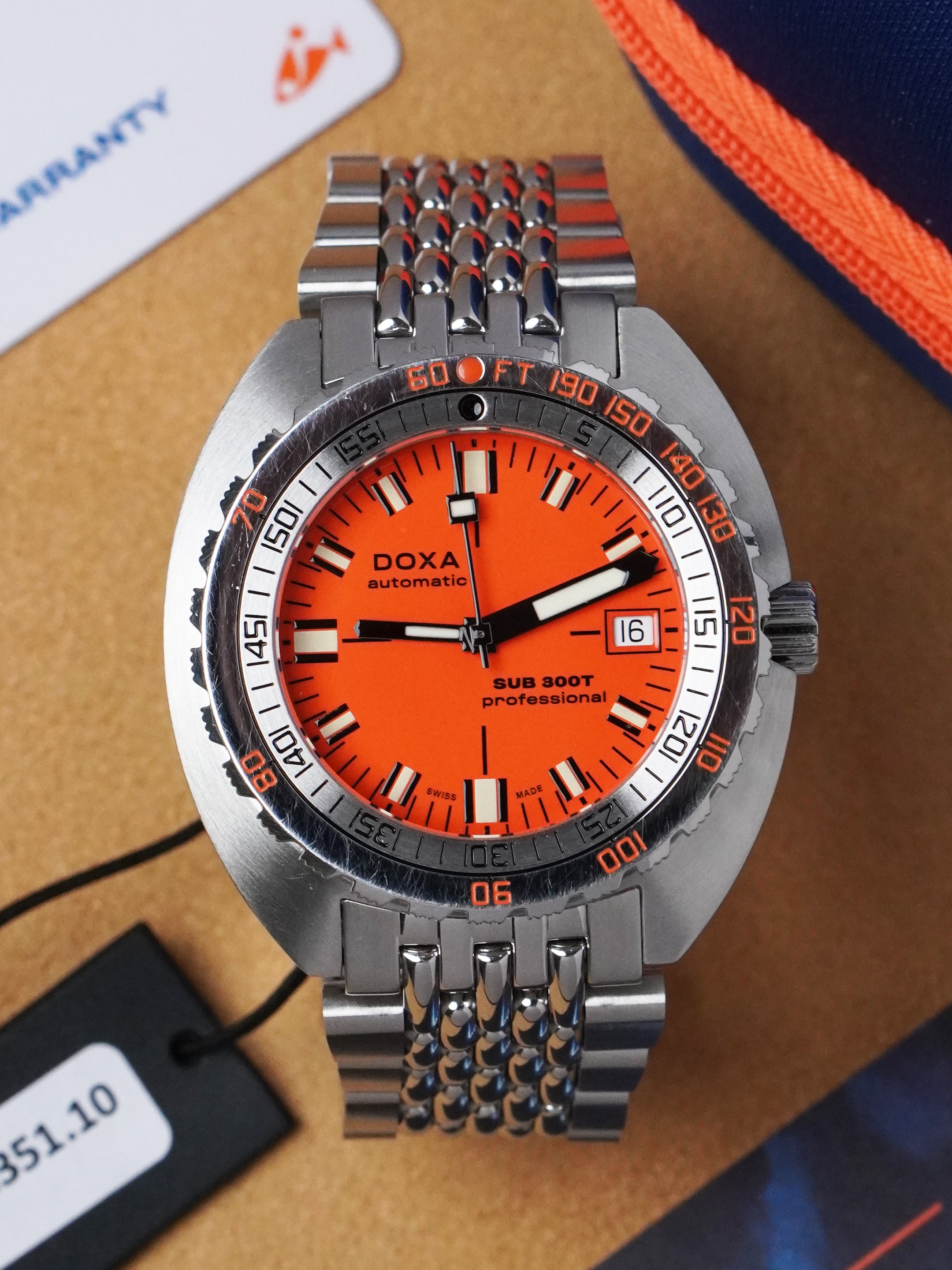 Doxa Sub 300T 50th Anniversary Edition 879.10.351.10 - Orange Dial, Automatic, Full Set (2020)