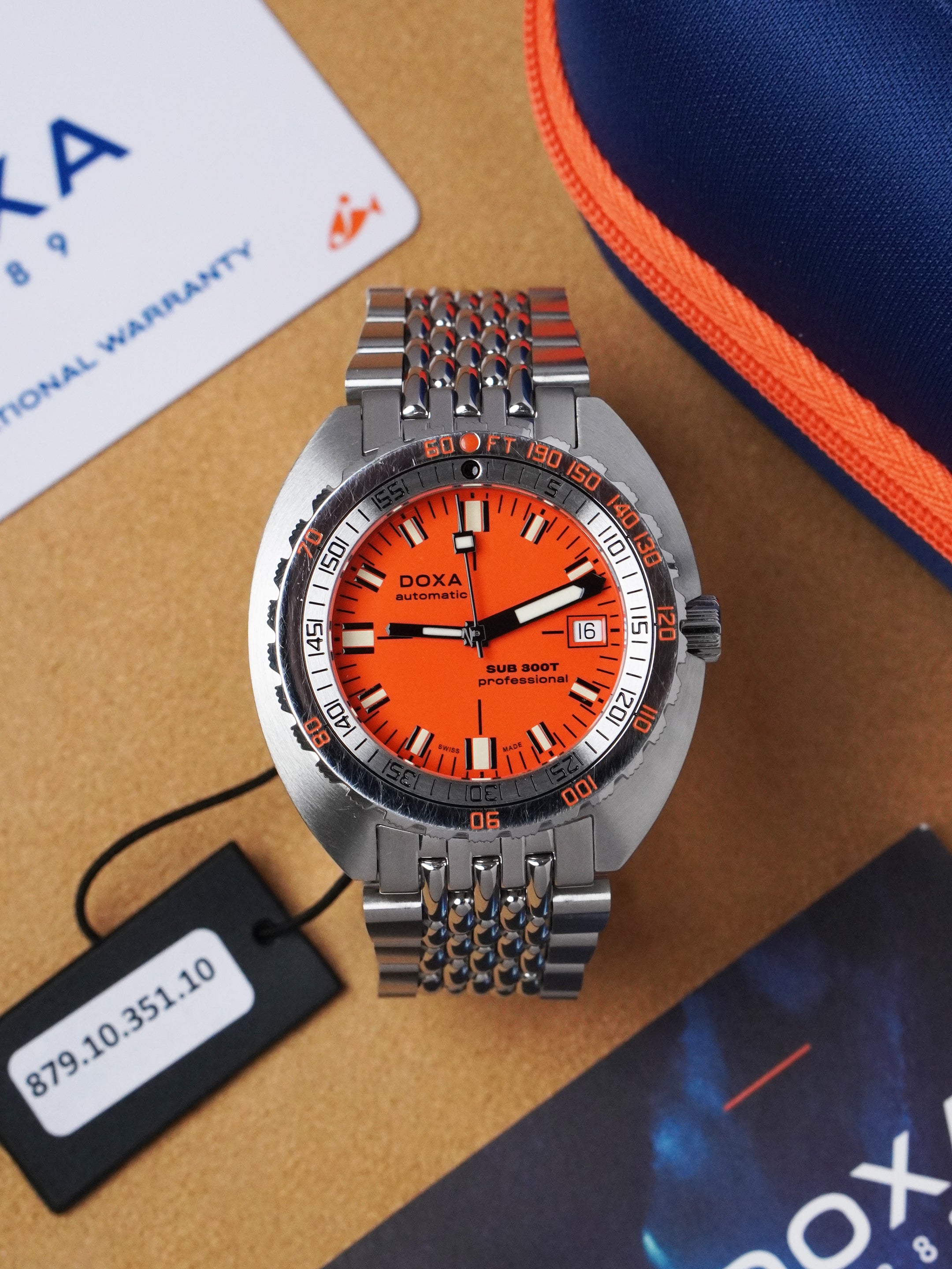 Doxa Sub 300T 50th Anniversary Edition 879.10.351.10 - Orange Dial, Automatic, Full Set (2020)