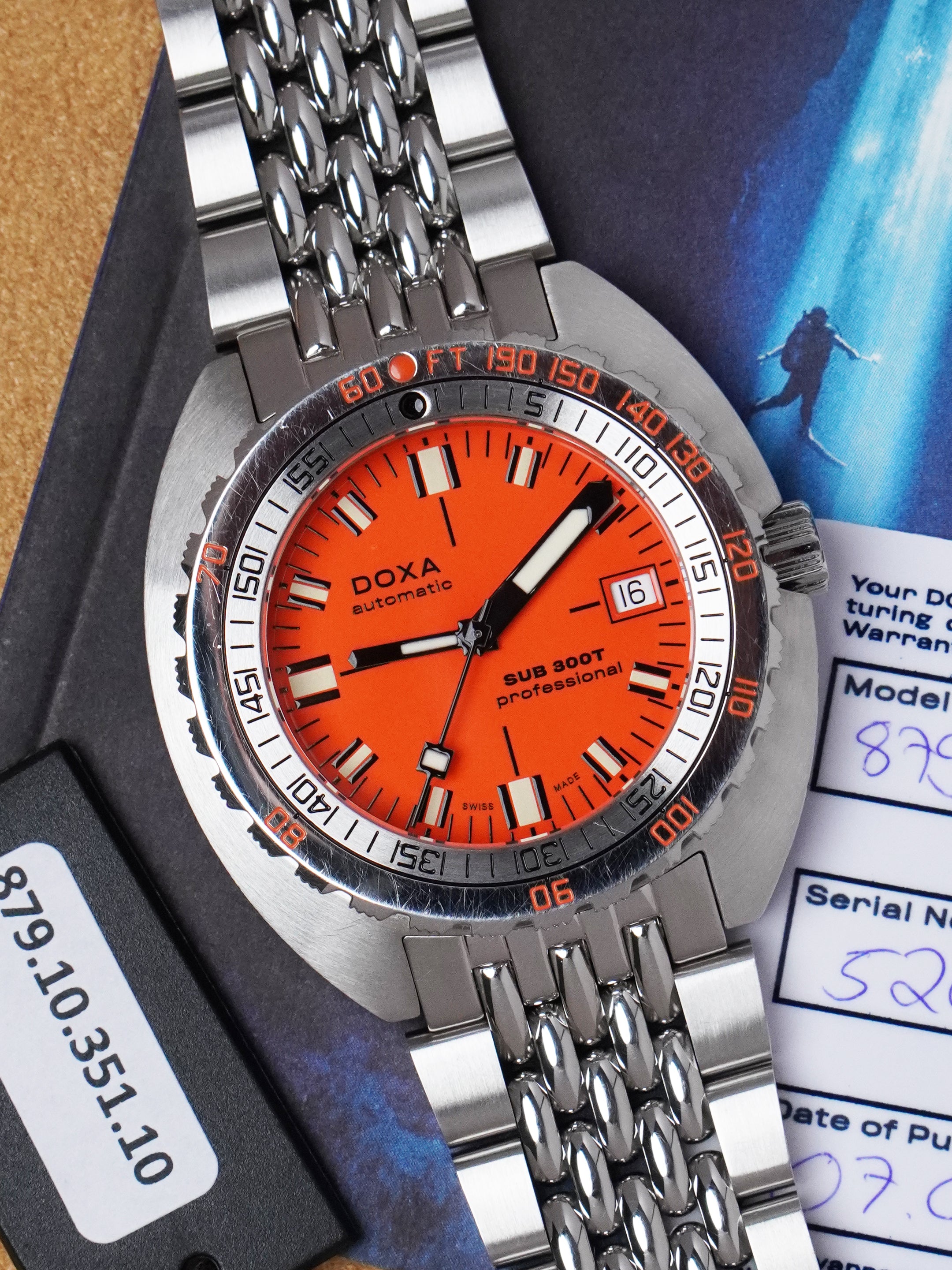 Doxa Sub 300T 50th Anniversary Edition 879.10.351.10 - Orange Dial, Automatic, Full Set (2020)