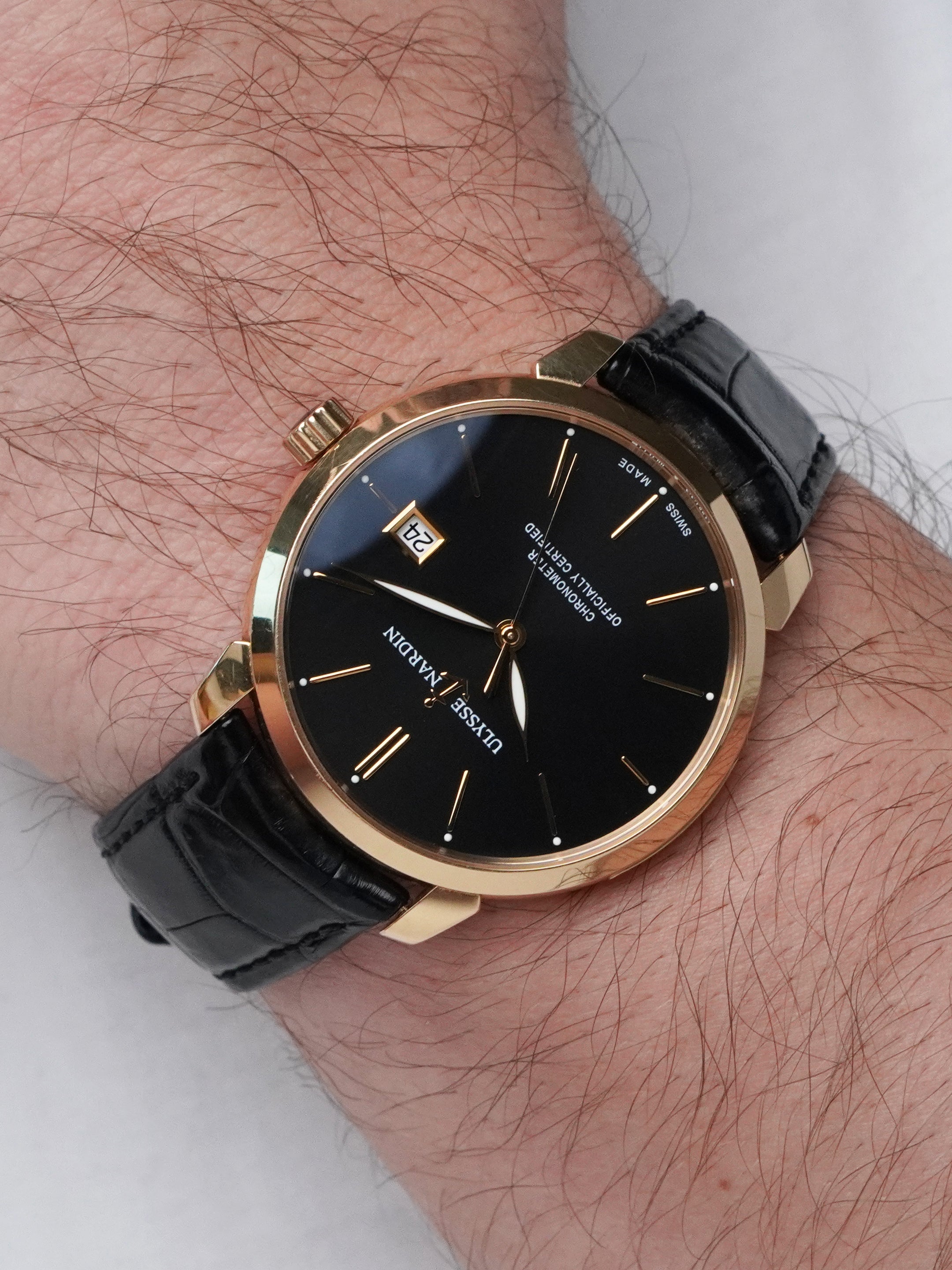 Ulysse Nardin San Marco 8156-111-2/92 - 18k 750 Yellow Gold, Black Dial, Full Set (2022)