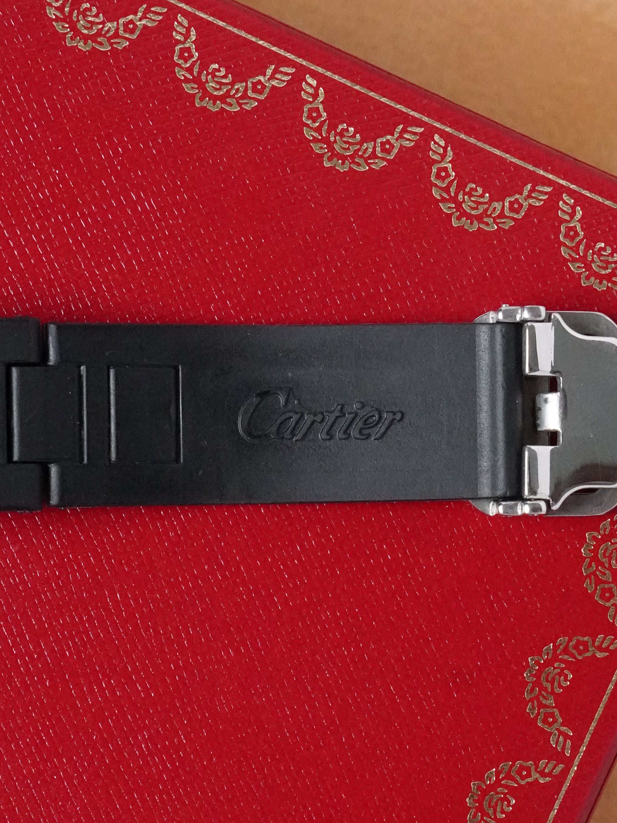 Cartier 21 Chronoscaph 2424 - Stainless Steel, Black Dial, Quartz, Original Box (2000*)