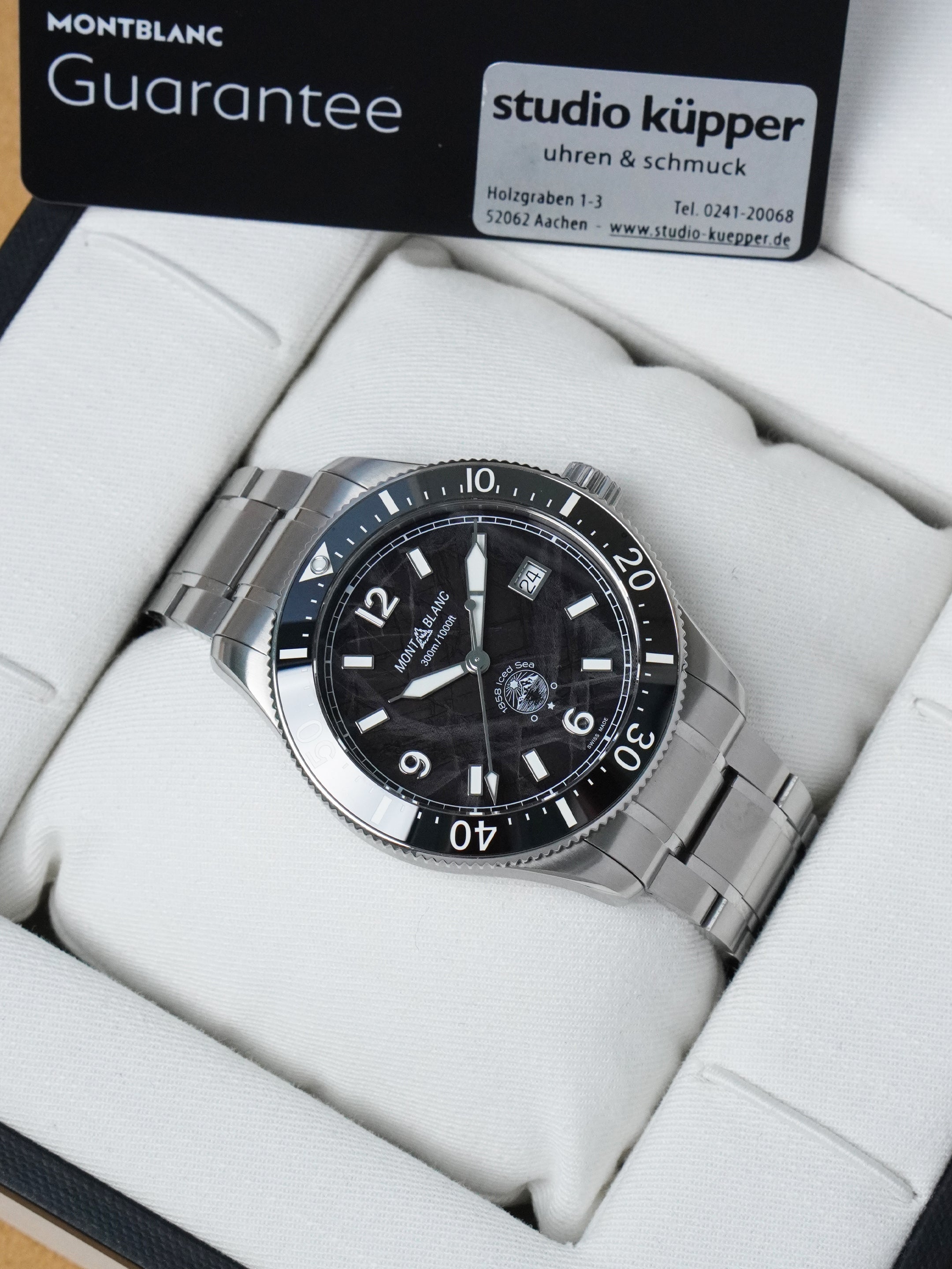 Montblanc Iced Sea Automatic Date MB129372 - Black Dial, Automatic, Full Set (2023)
