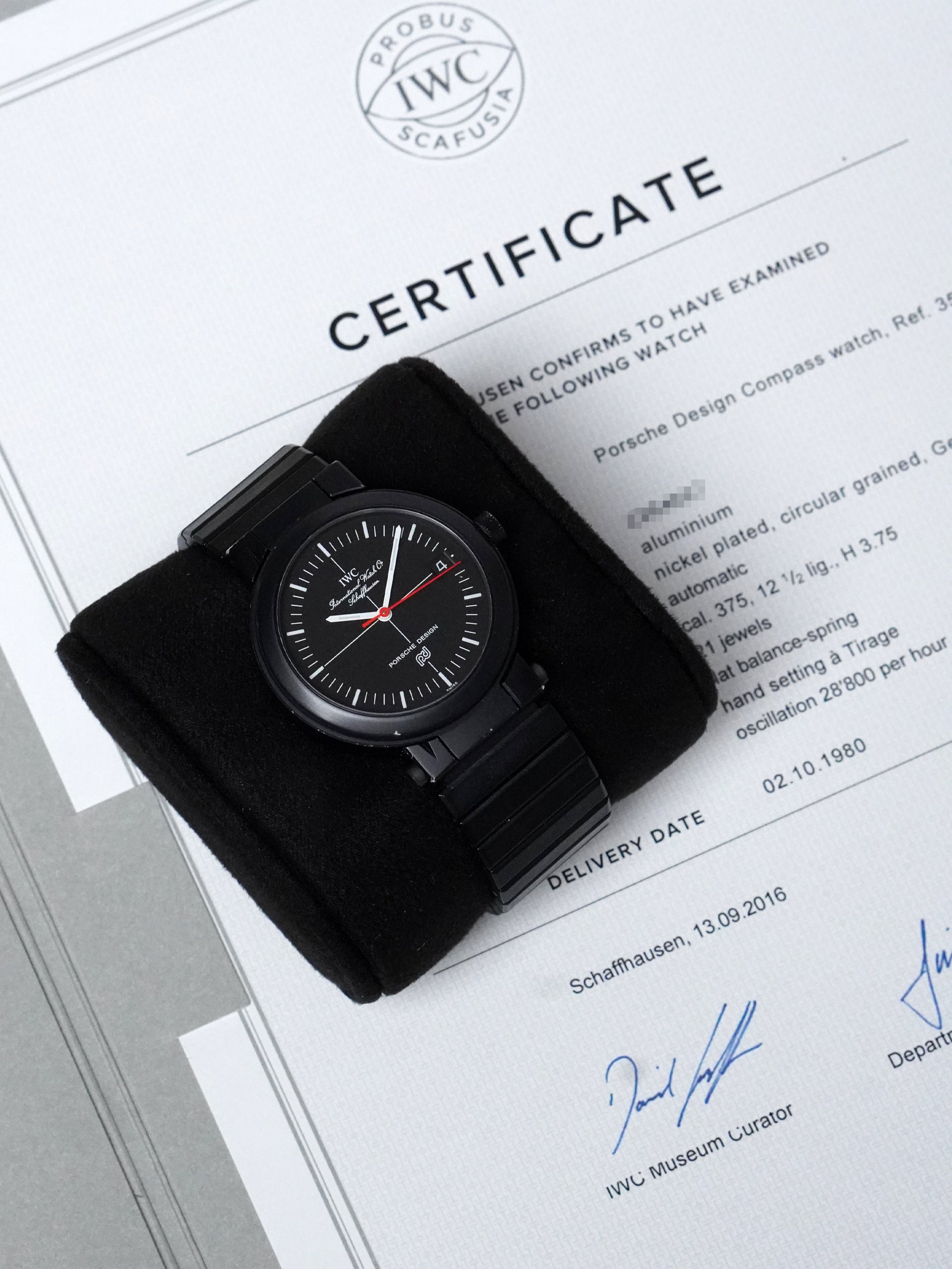 IWC Porsche Design Compass 3510 - PVD-coated Aluminium, Automatic, Full Set (1980)