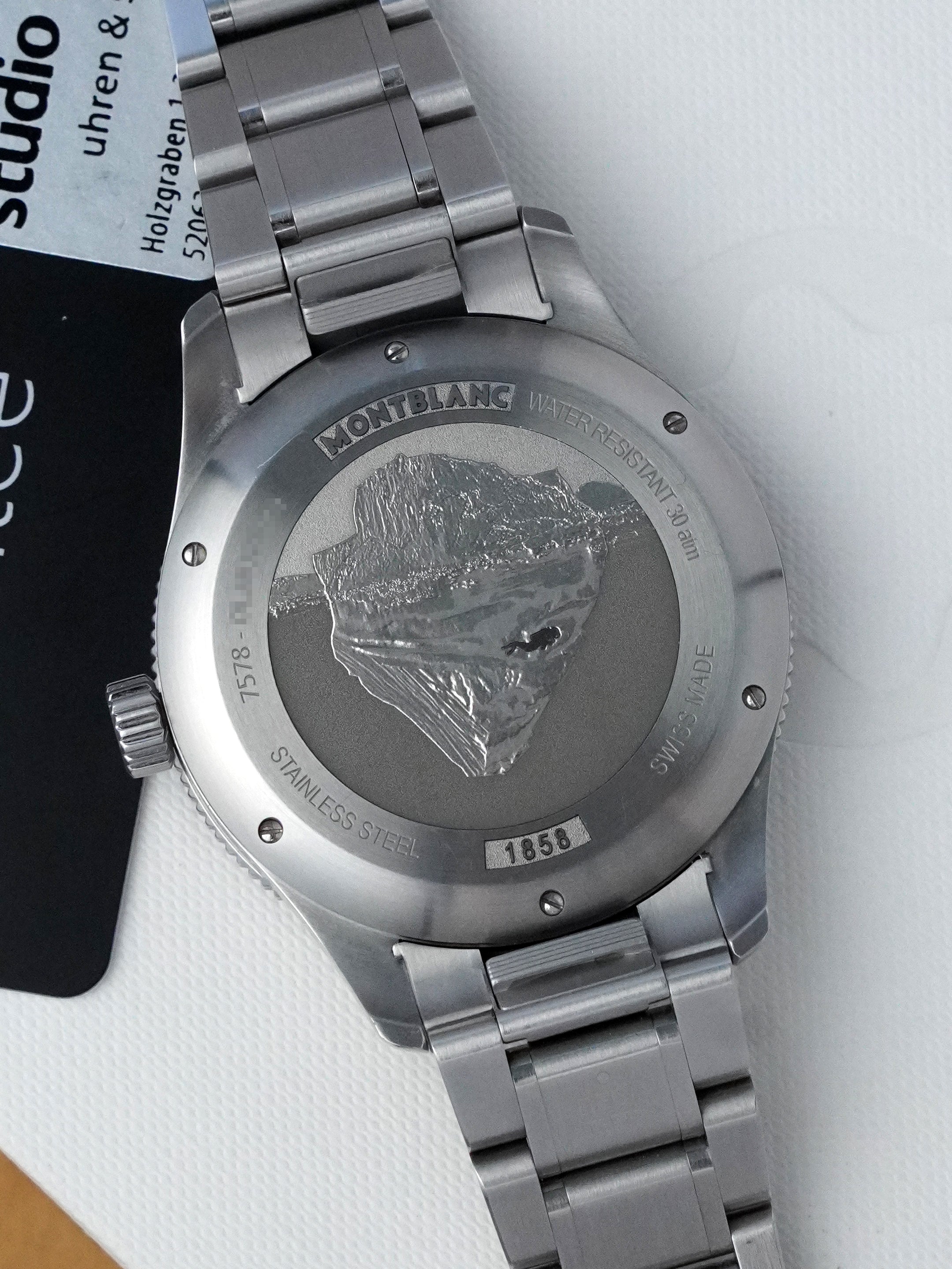 Montblanc Iced Sea Automatic Date MB129372 - Black Dial, Automatic, Full Set (2023)