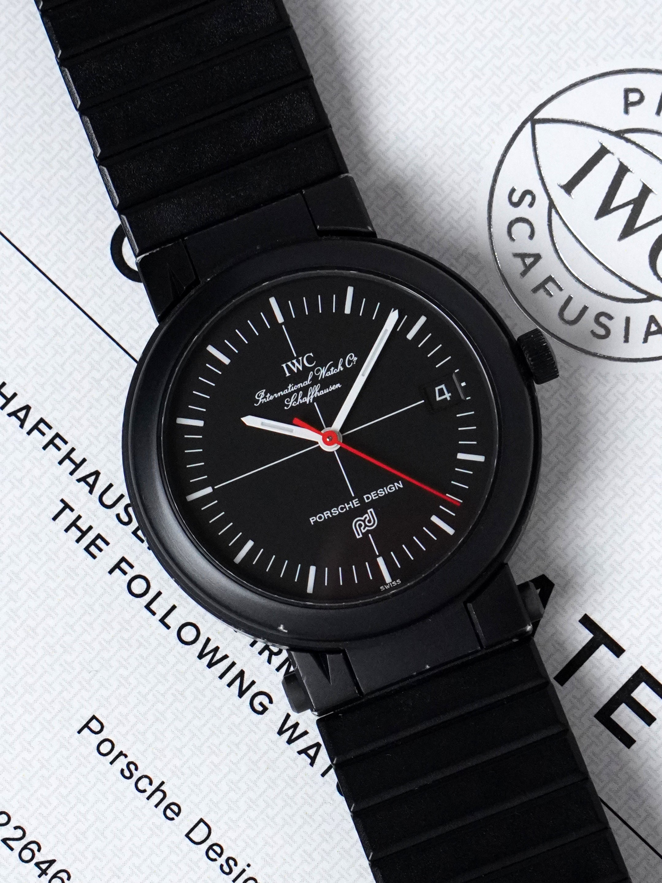 IWC Porsche Design Compass 3510 - PVD-coated Aluminium, Automatic, Full Set (1980)