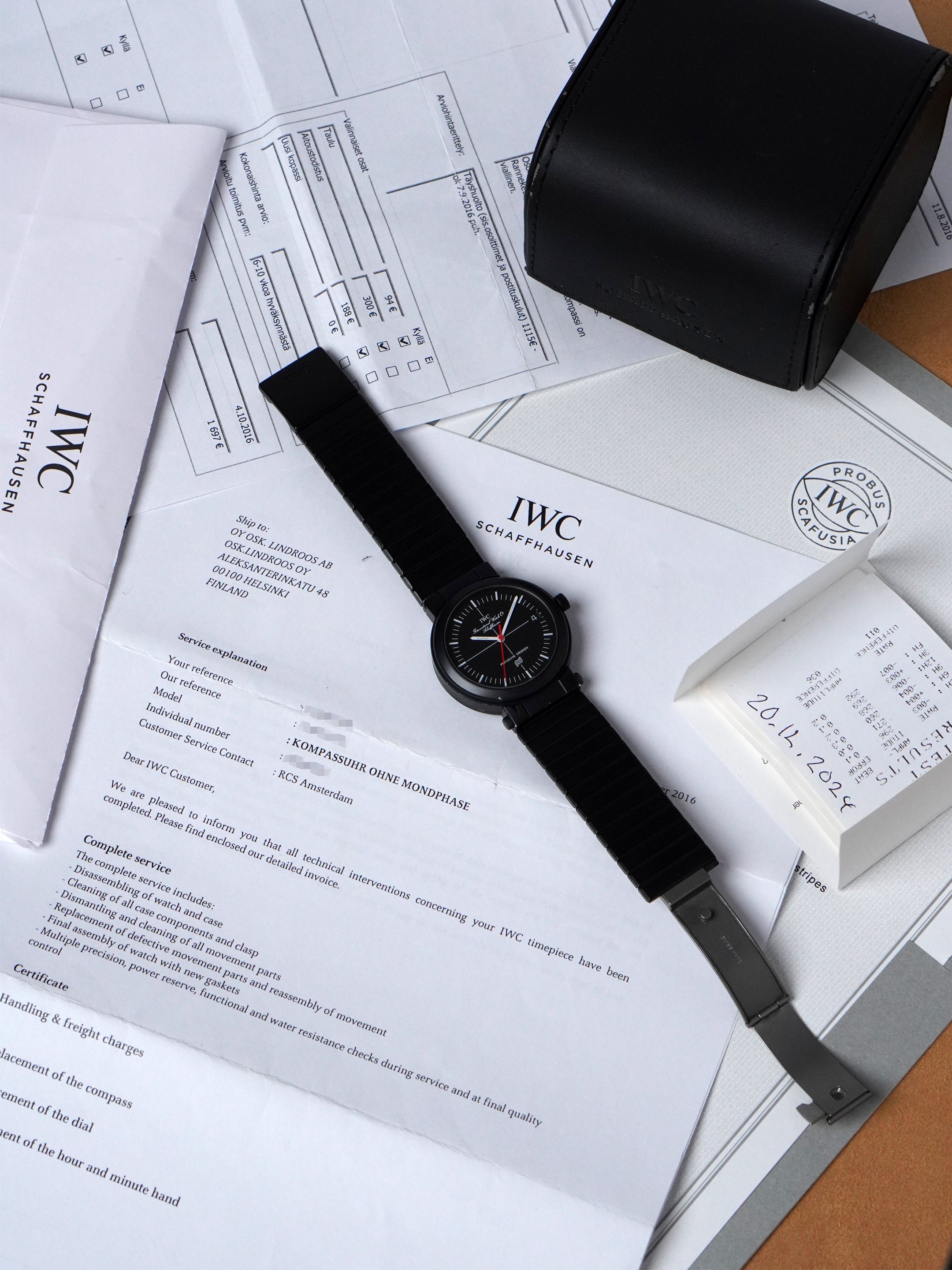 IWC Porsche Design Compass 3510 - PVD-coated Aluminium, Automatic, Full Set (1980)