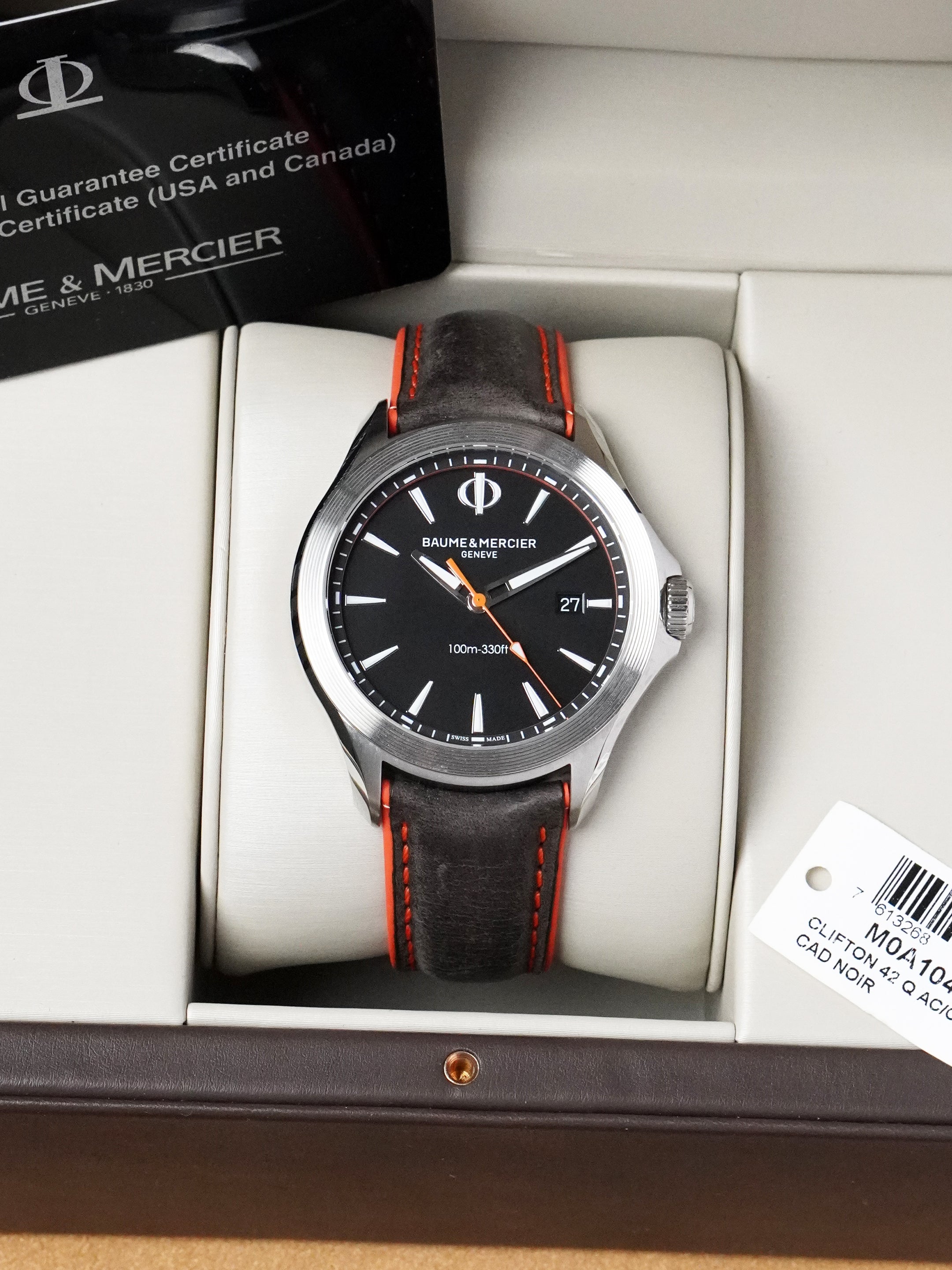 Baume & Mercier Clifton Club M0A10411 - Stainless Steel, Black Dial, Quartz, Full Set (2020)