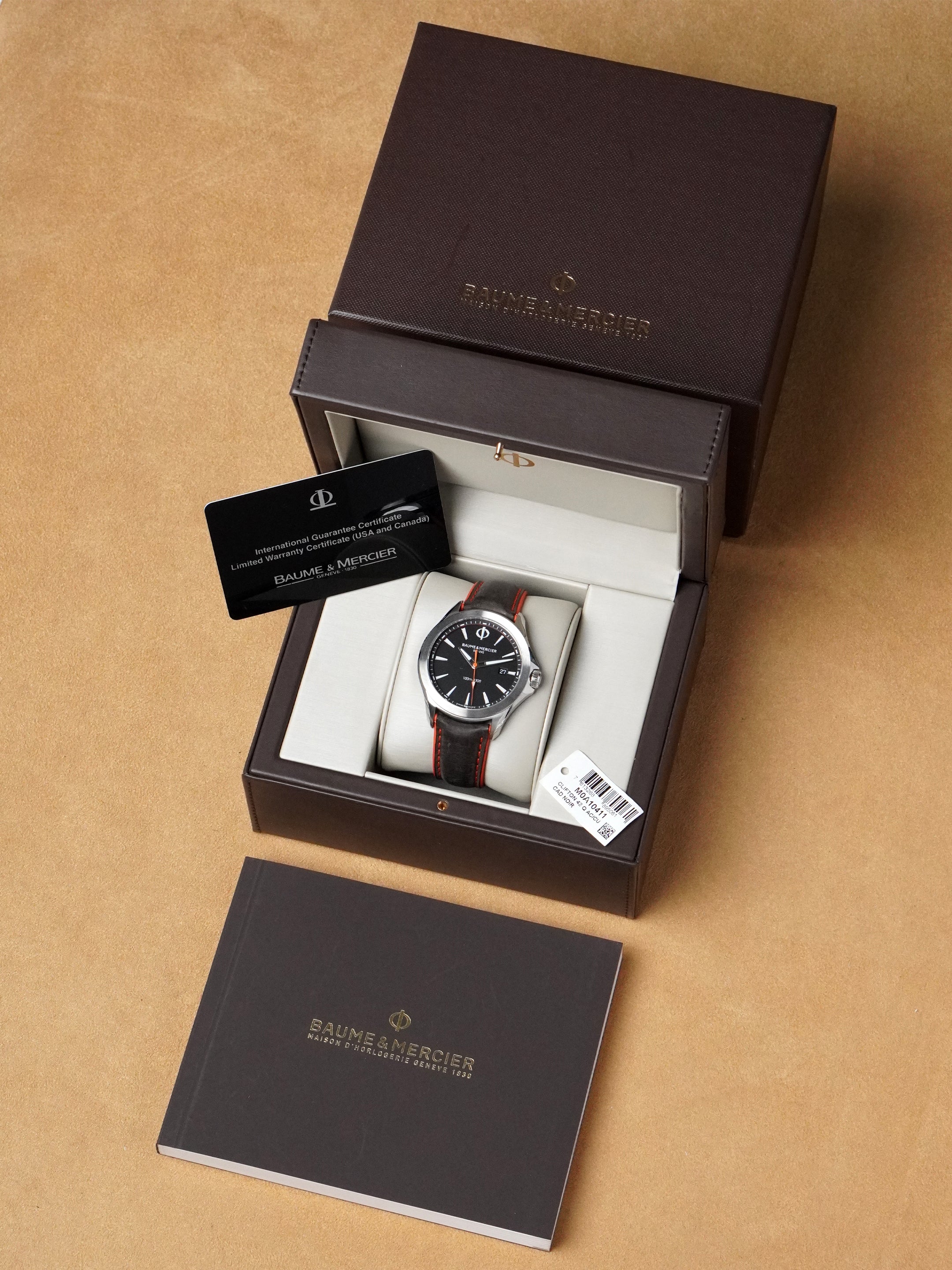 Baume & Mercier Clifton Club M0A10411 - Stainless Steel, Black Dial, Quartz, Full Set (2020)