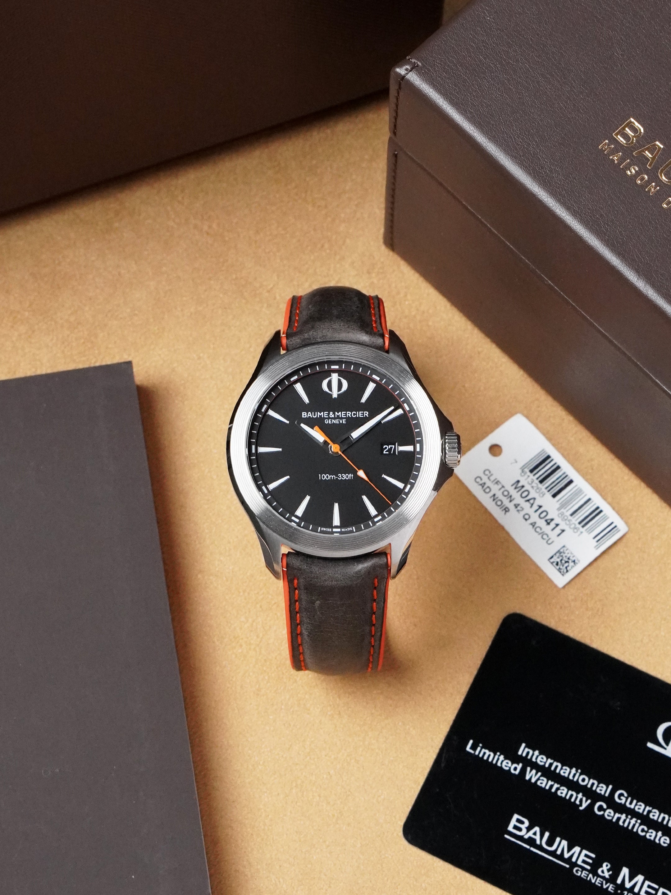 Baume & Mercier Clifton Club M0A10411 - Stainless Steel, Black Dial, Quartz, Full Set (2020)