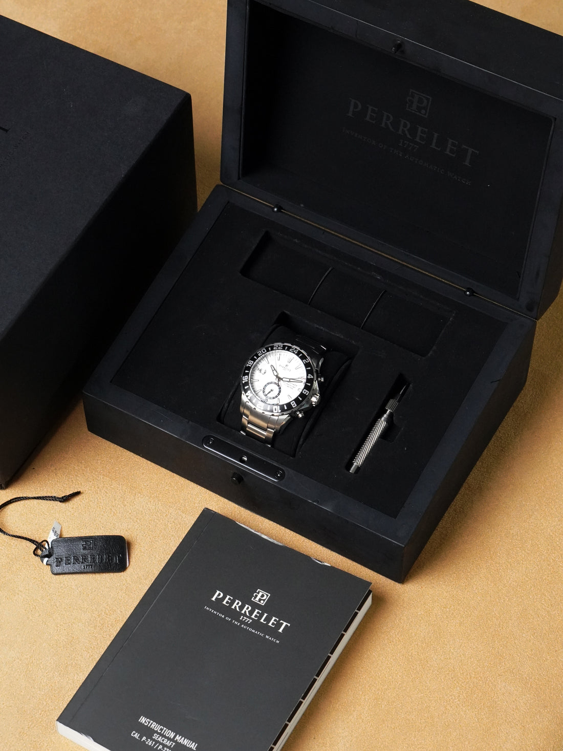 Perrelet Seacraft GMT A1055/A - Stainless Steel, White Dial, Automatic, Full Set (2011)