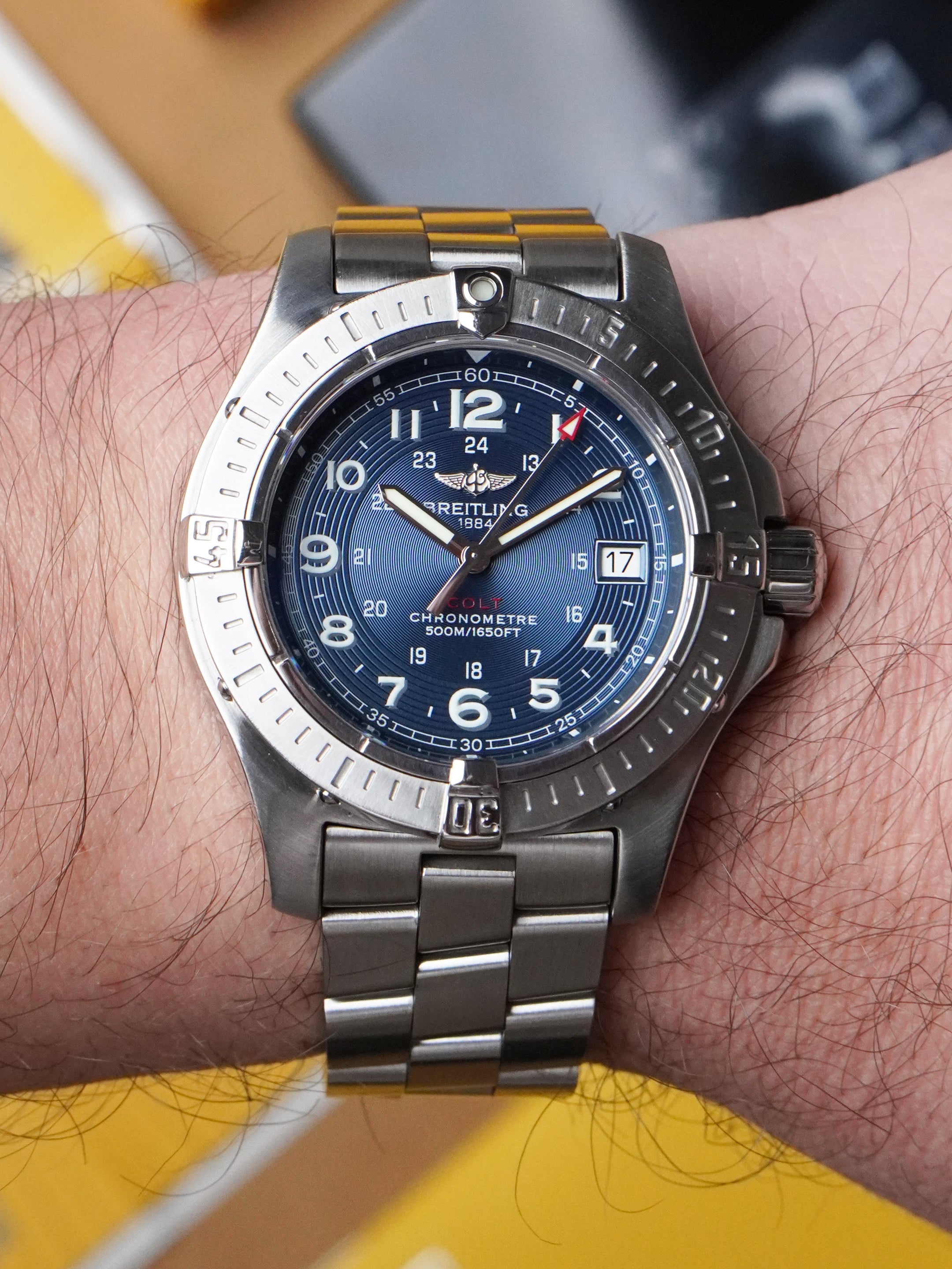 Breitling Colt A74380 - Stainless Steel, Blue Dial, Quartz, Full Set (2008)