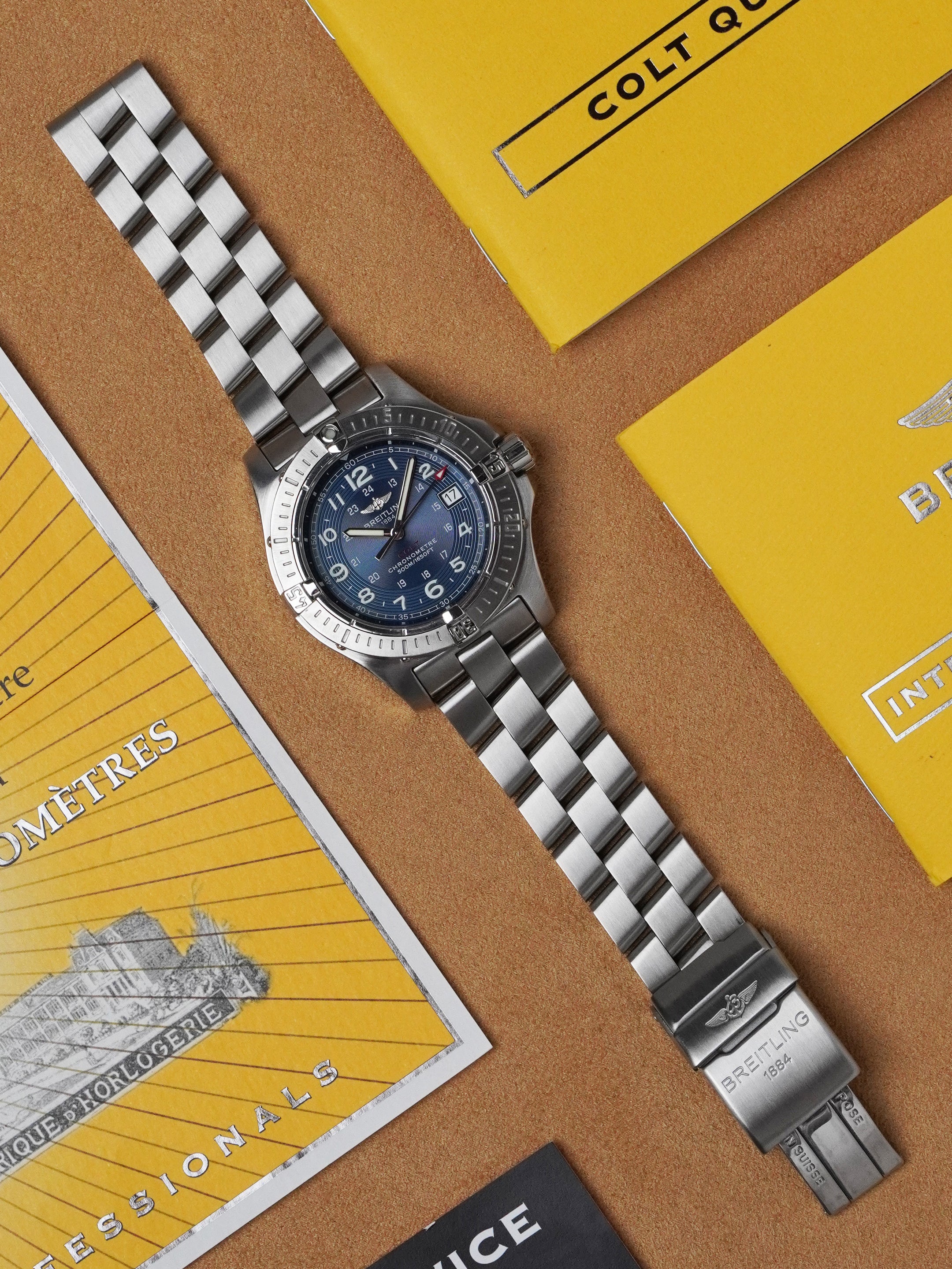 Breitling Colt A74380 - Stainless Steel, Blue Dial, Quartz, Full Set (2008)