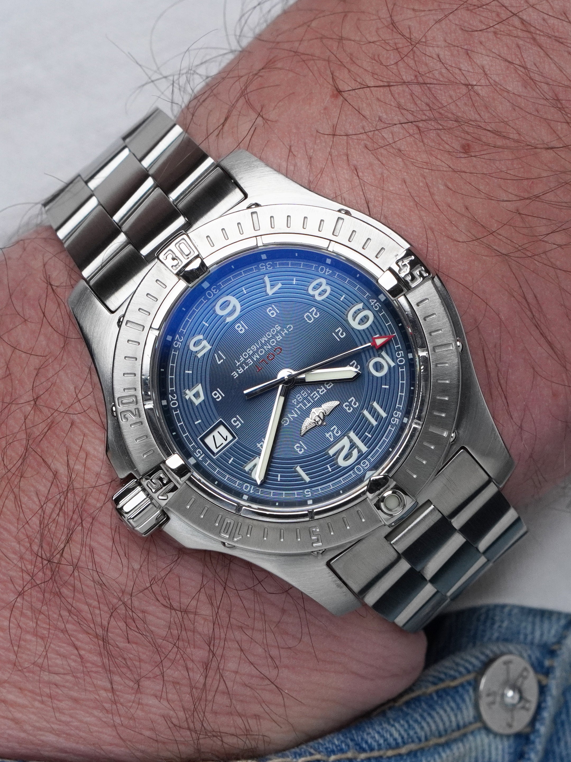 Breitling Colt A74380 - Stainless Steel, Blue Dial, Quartz, Full Set (2008)