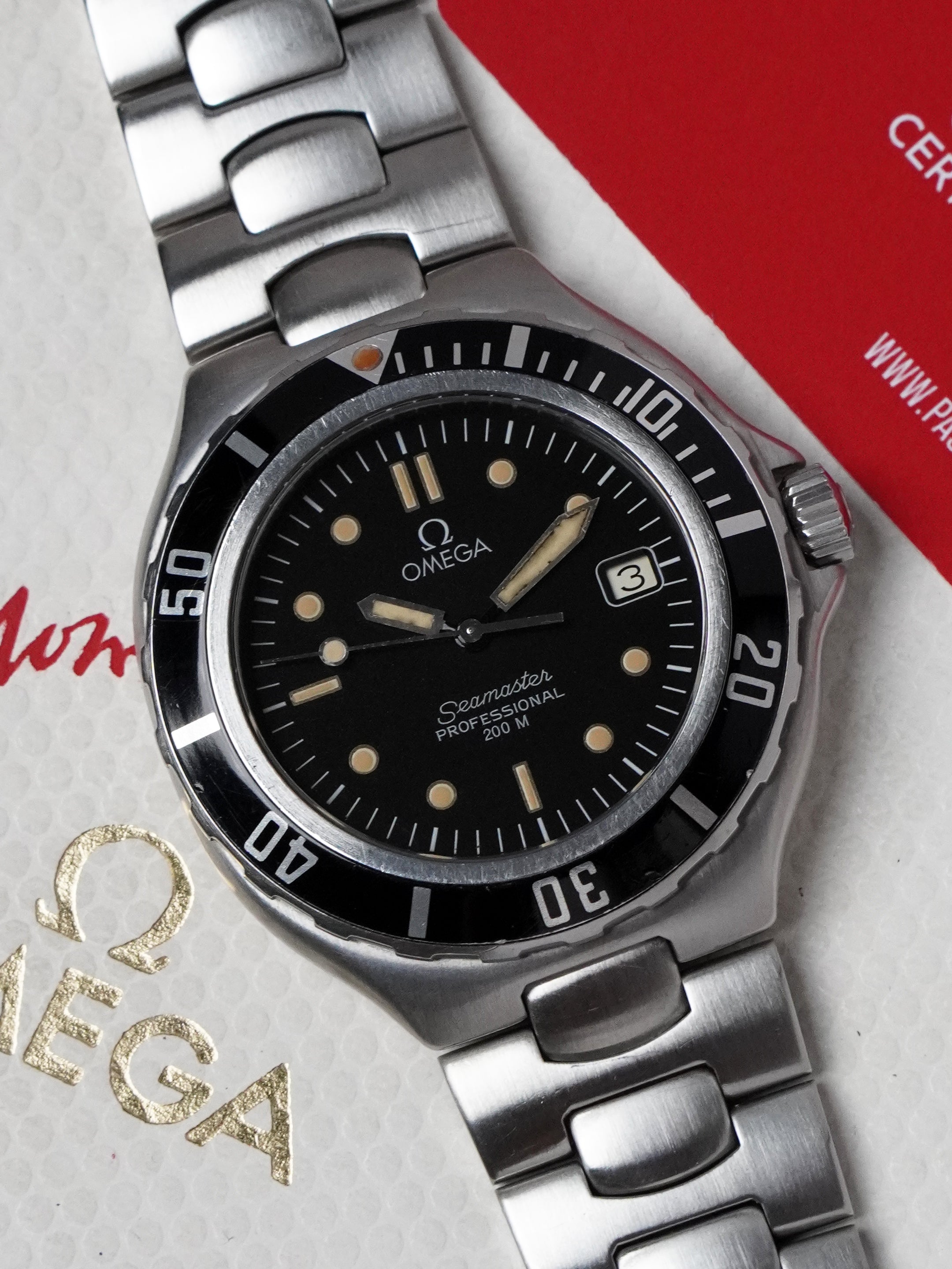 Omega Seamaster Professional 200m "Pre-Bond" 396.1052 - Black Dial, Quartz, Box (1989)