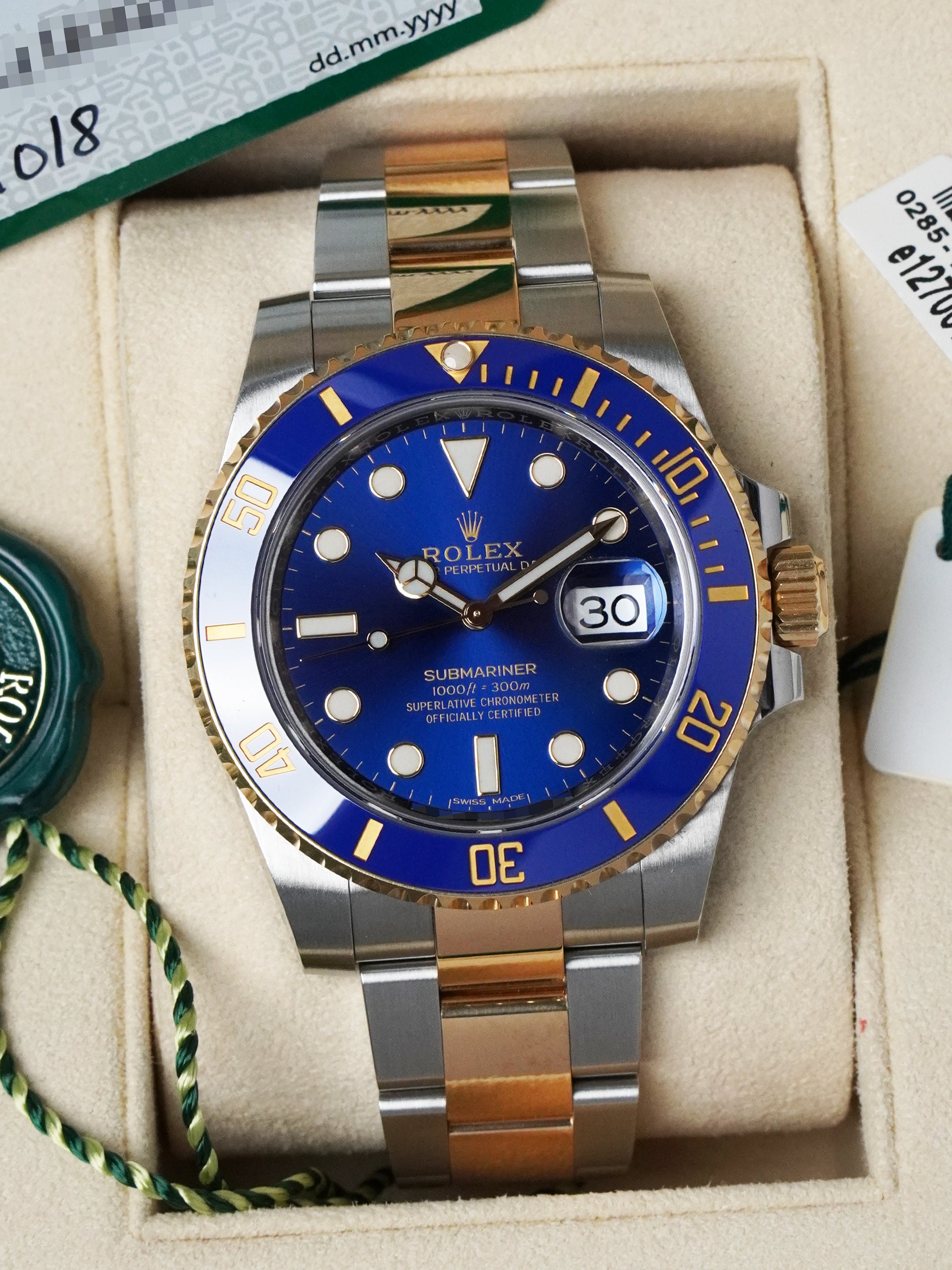 Rolex Submariner Date “Bluesy” 116613LB - SS/YG, Blue Dial, Automatic, Full Set (2018)