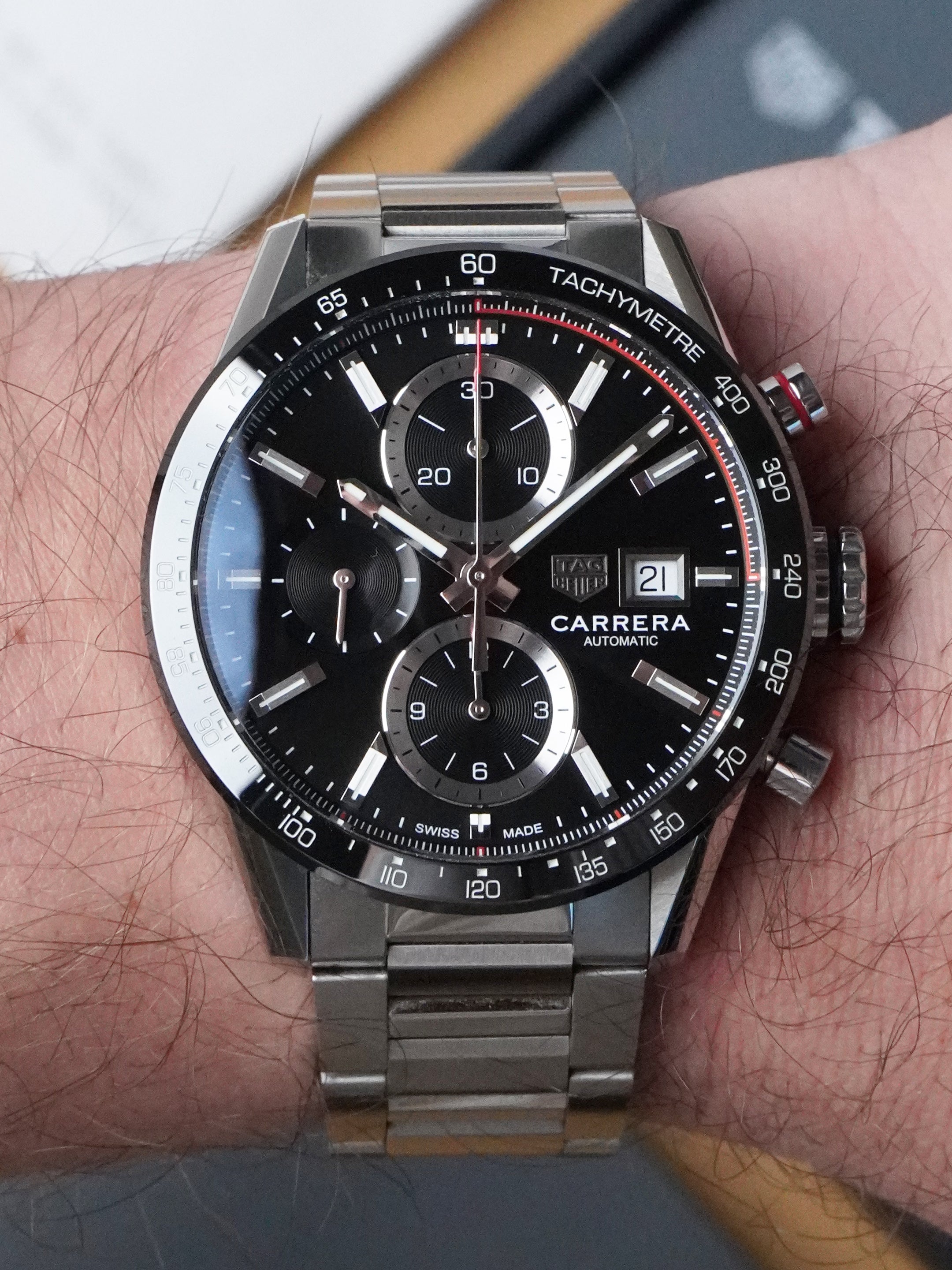 TAG Heuer Carrera Calibre 16 CBM2110.BA0651 - Stainless Steel, Black Dial, Automatic, Full Set (2024)