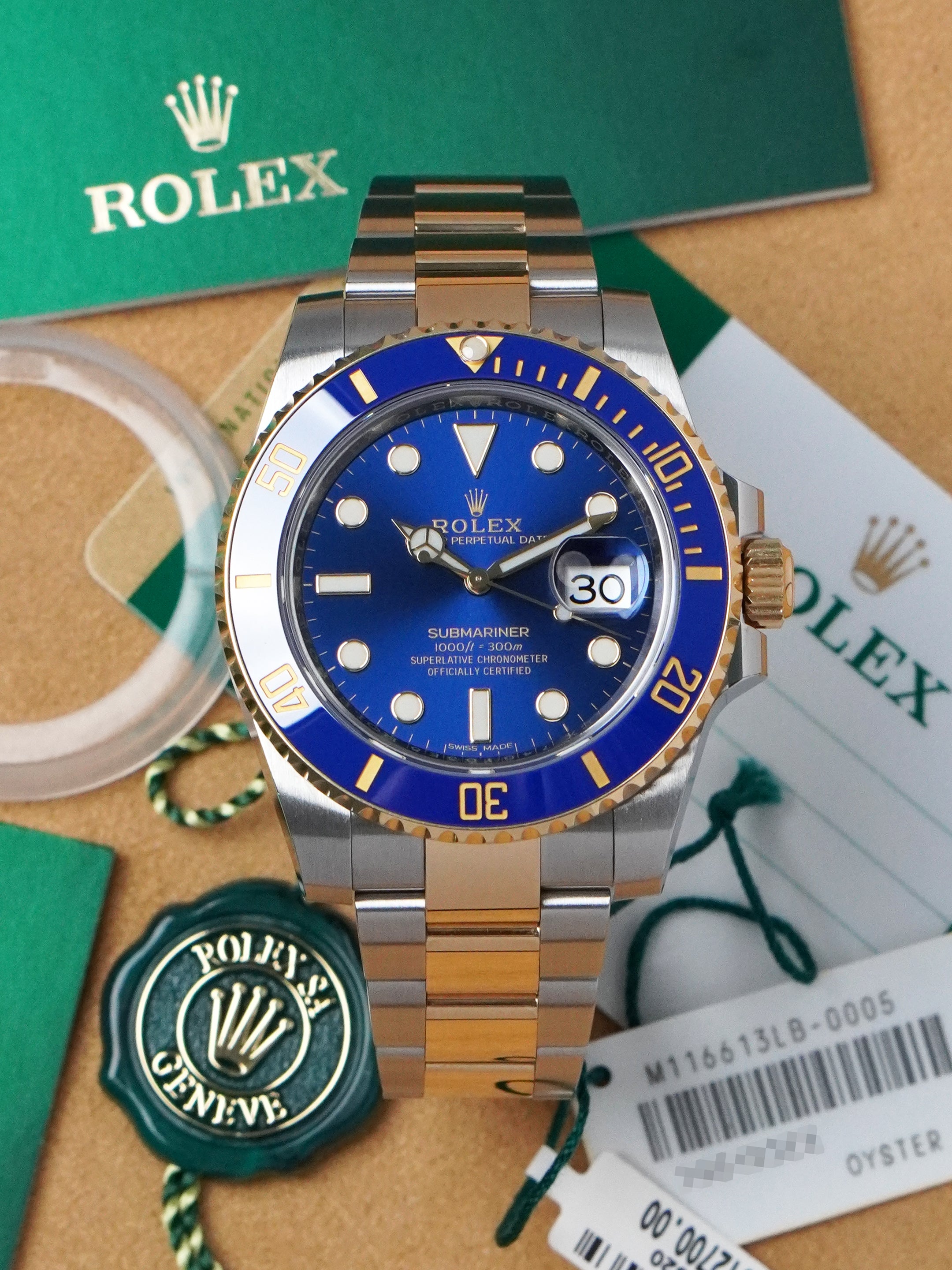 Rolex Submariner Date “Bluesy” 116613LB - SS/YG, Blue Dial, Automatic, Full Set (2018)
