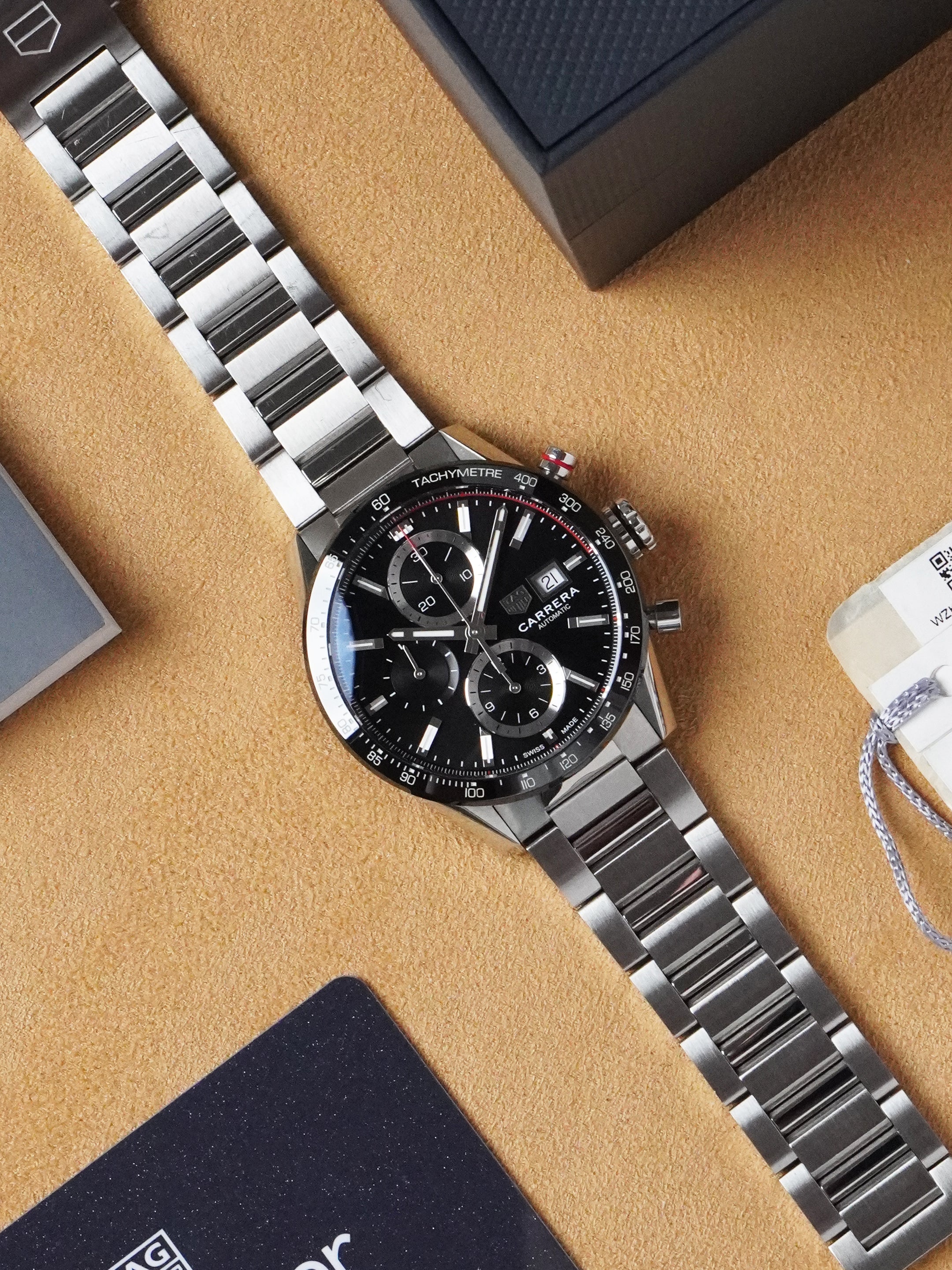 TAG Heuer Carrera Calibre 16 CBM2110.BA0651 - Stainless Steel, Black Dial, Automatic, Full Set (2024)