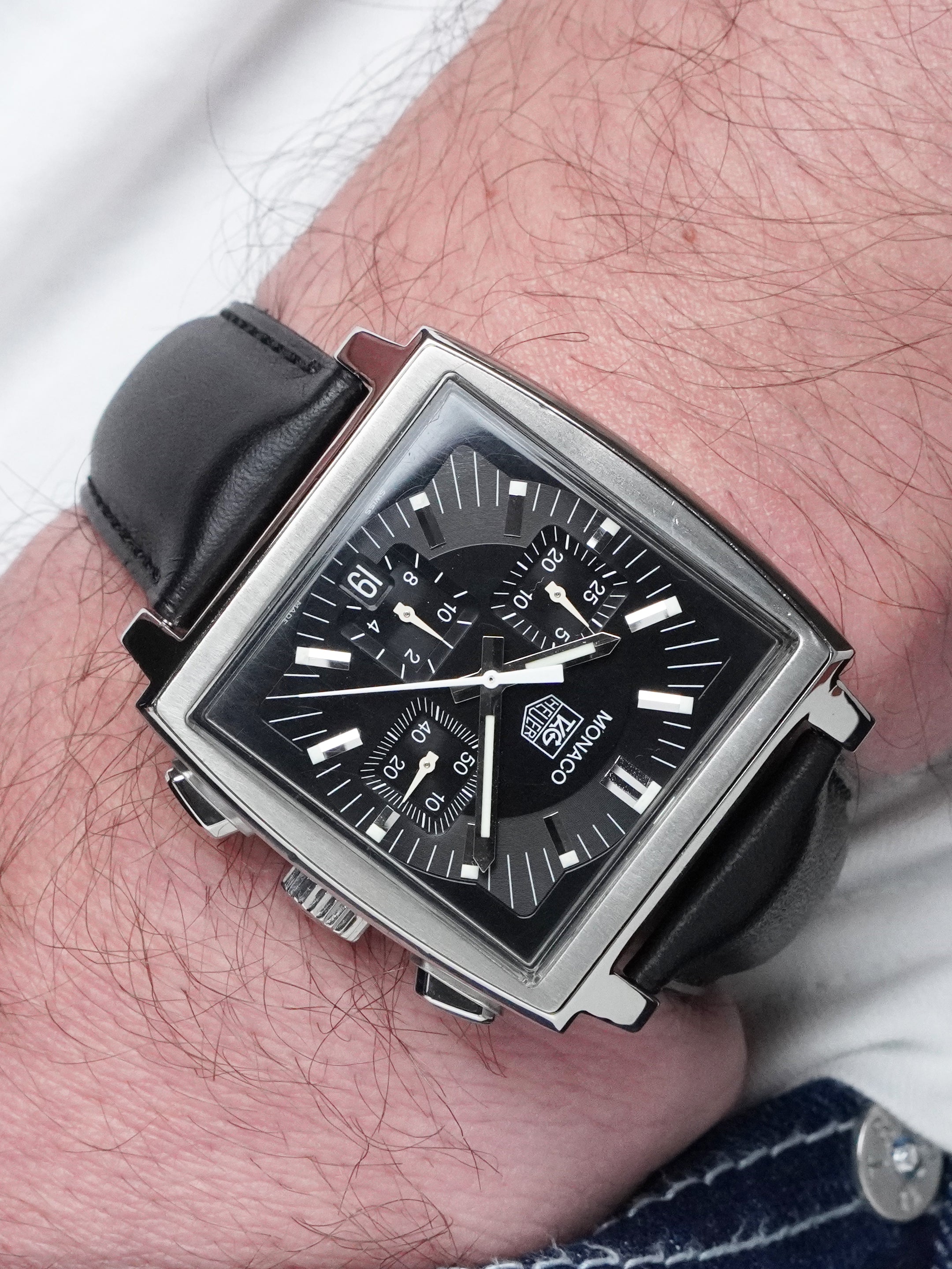 TAG Heuer Monaco CW2111-0 - Stainless Steel, Black Dial, Automatic, Full Set (2008)