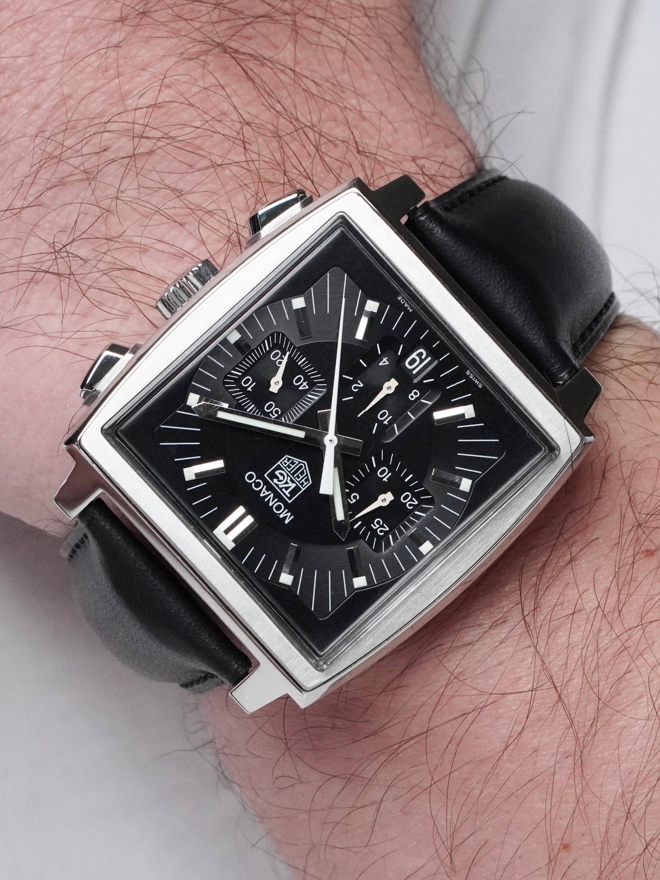 TAG Heuer Monaco CW2111-0 - Stainless Steel, Black Dial, Automatic, Full Set (2008)