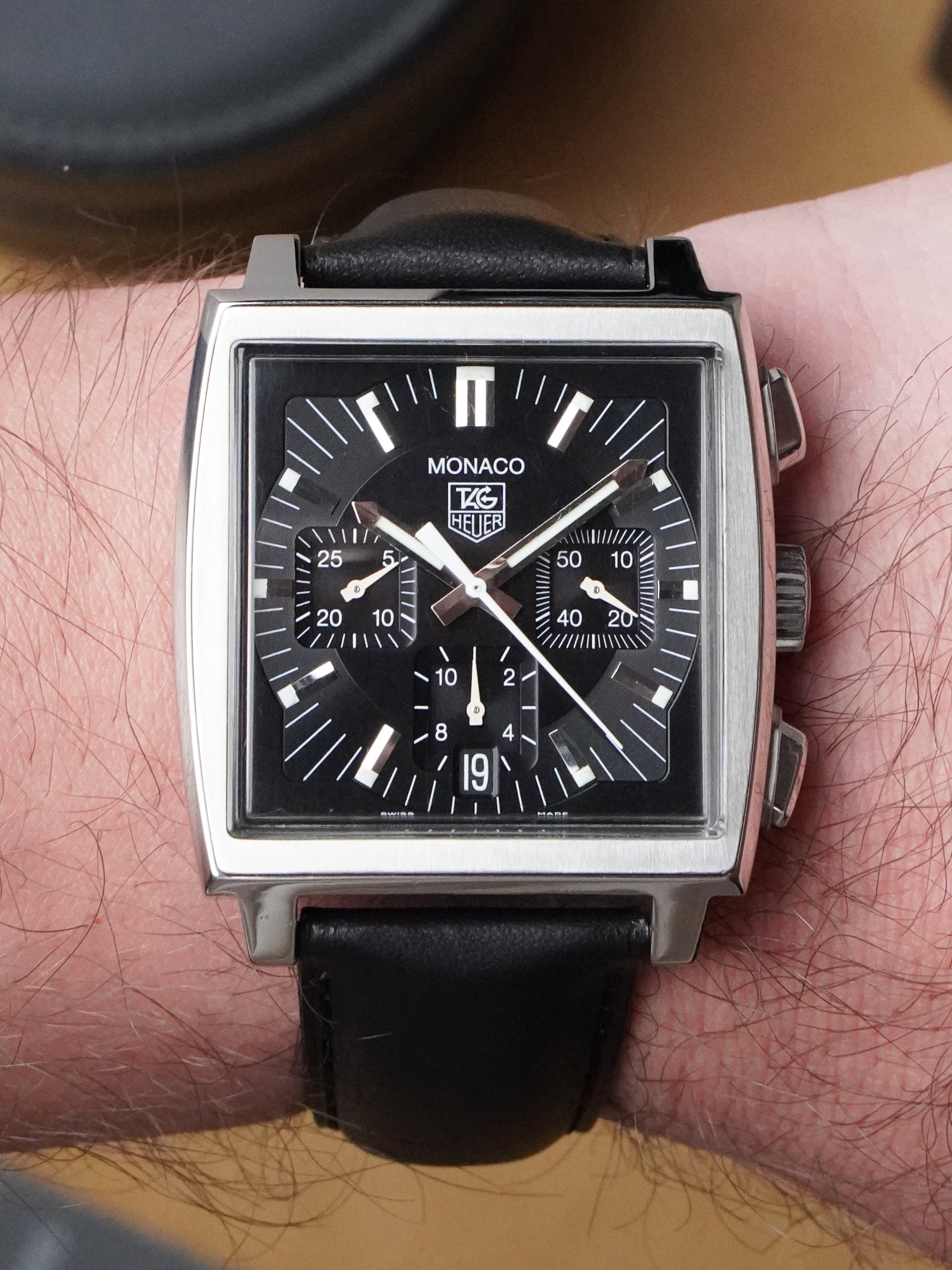 TAG Heuer Monaco CW2111-0 - Stainless Steel, Black Dial, Automatic, Full Set (2008)