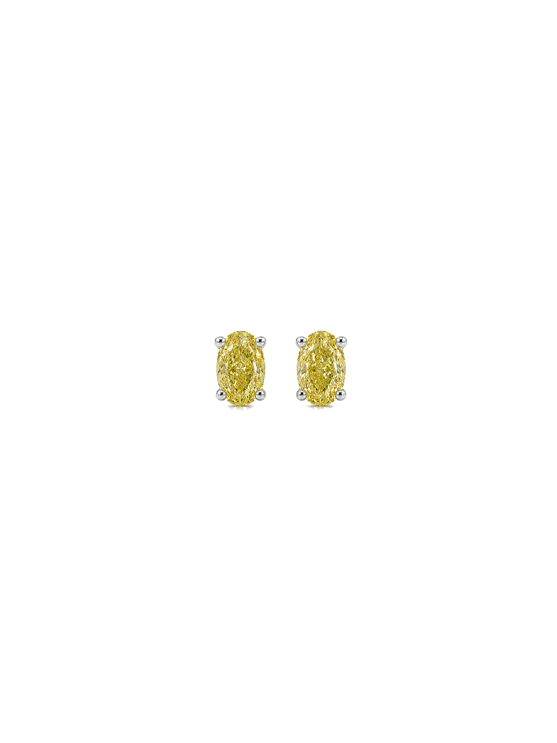 2.11 Ct Fancy Intense Yellow Lab-Grown Diamond Stud Earrings – IGI Certified / VVS2 / 18K White Gold