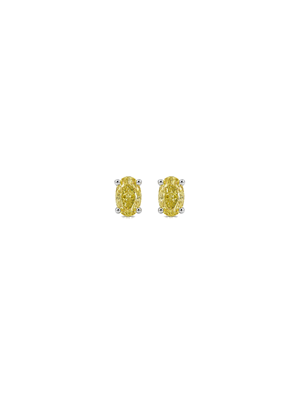 2.11 Ct Fancy Intense Yellow Lab-Grown Diamond Stud Earrings – IGI Certified / VVS2 / 18K White Gold
